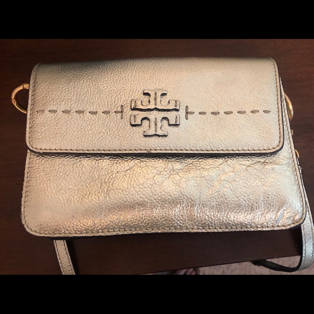 cute like new Tory Burch gold crossbody